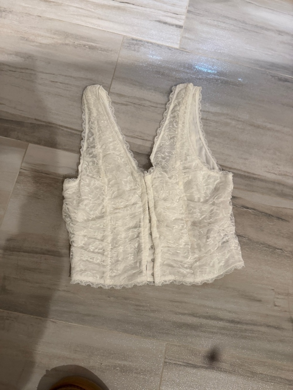 Lace V-Neck Cropped Corset Top